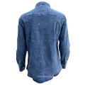 Men's Retro Two Pocket Casual Work Wear Denim Shirt